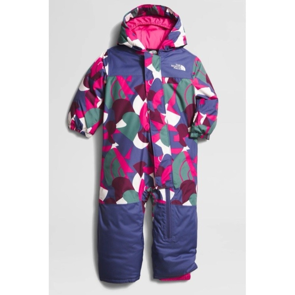 The North Face Baby 0-3 Months Freedom Snow Suit Mr. Pink Big Abstract Print Ski